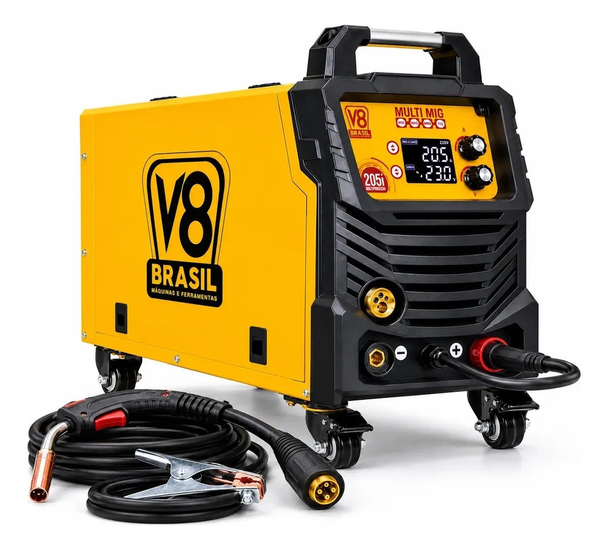 Maquina De Solda Inversora Multiprocesso 205i V8 Brasil Mig Tig Mma Euro